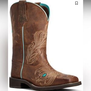 Ariat Children’s Youth Bright Eyes II Brown Square Toe Western Cowboy Boot